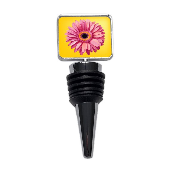 Gerbera Daisy Flower Pink Wine Bottle Stopper Cap Plug