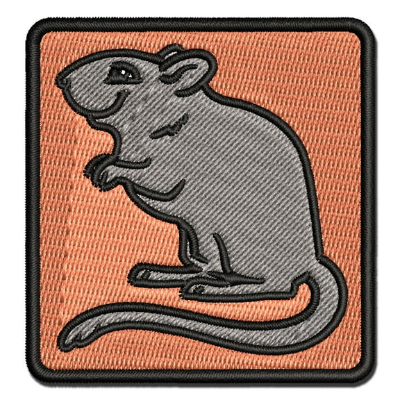 Gerbil Rodent Pet Applique Multi-Color Embroidered Iron-On Patch - 2.0 Inch Mini