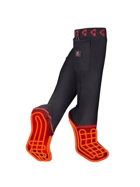 7V Battery Heated Sock Liner (XX-Large, Black/Red)