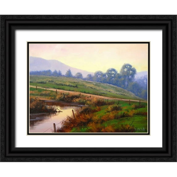 Gercken, Graham 14x12 Black Ornate Wood Framed with Double Matting Museum Art Print Titled - Afternoon Glow