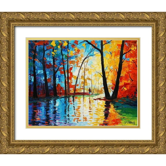 Gercken, Graham 18x15 Gold Ornate Wood Framed with Double Matting Museum Art Print Titled - Rainy Day