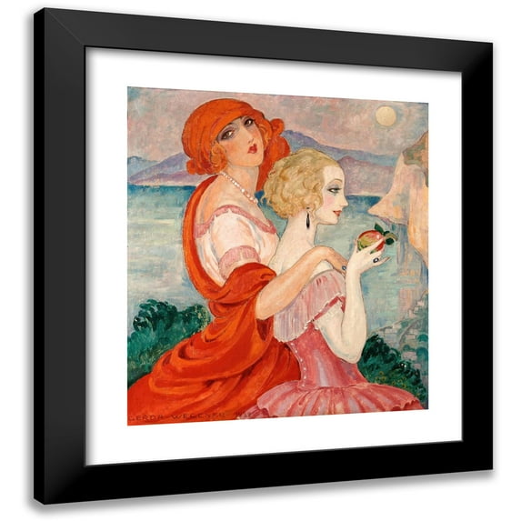 Gerda Wegener 12x14 Black Modern Framed Museum Art Print Titled - On the Road to Anacapri (1922)