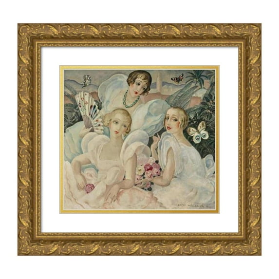 Gerda Wegener 16x15 Gold Ornate Wood Frame and Double Matted Museum Art Print Titled - Fatal Women (1933)