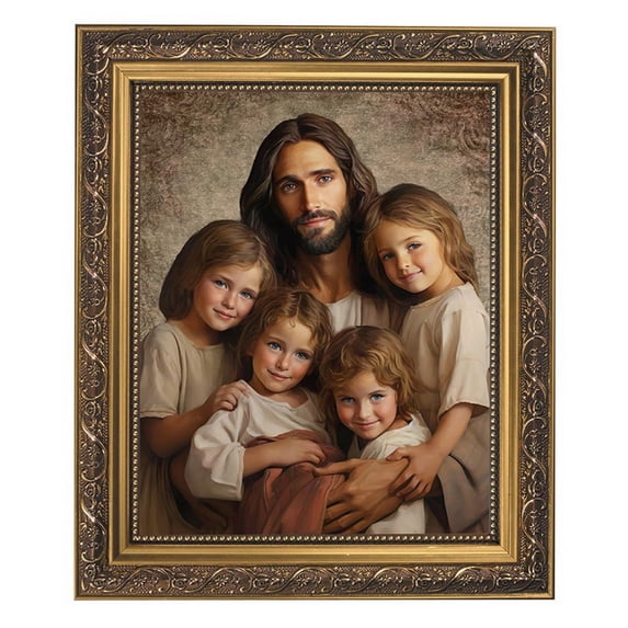 Gerffert 79-225 Let the Children Come to Me Gold Tone Framed Print