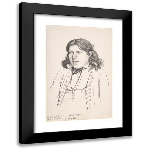 Gerhardt Wilhelm von Reutern 13x18 Black Modern Framed Museum Art Print Titled - Portrait of the Postillion Johann Heinrich Matheis (1800-1865)