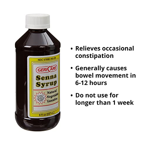 GeriCare Senna Plus Stool Softener Syrup, Natural Vegetable Laxative