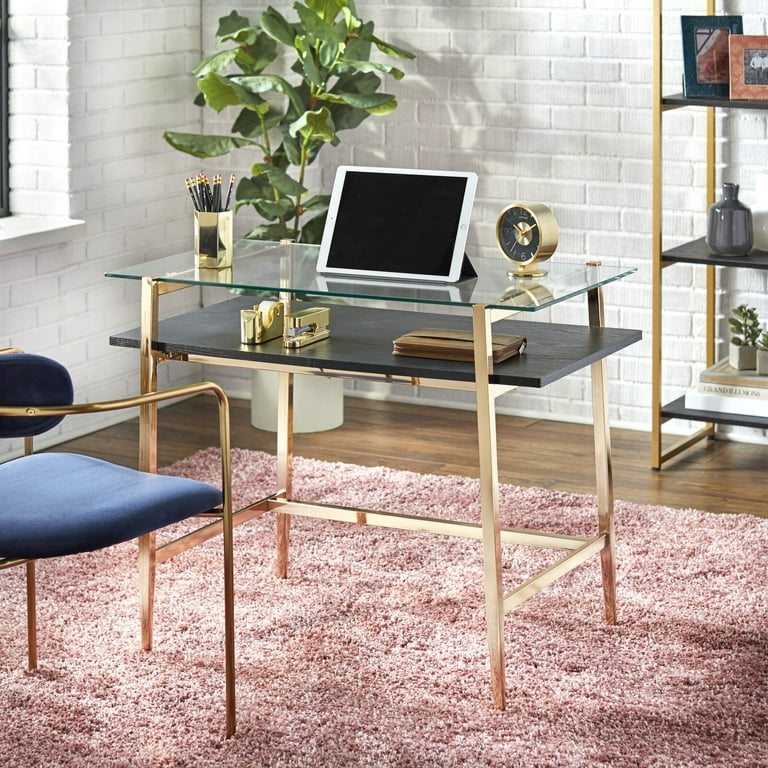 Glass computer desk sale walmart