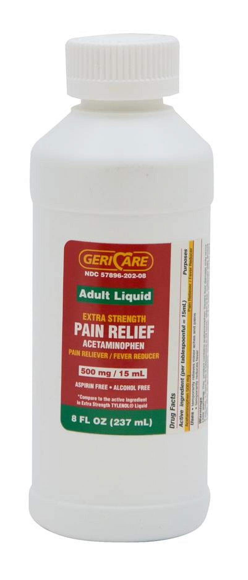 GeriCare Acetaminophen 500mg Liquid to Tylenol Liquid](8 oz