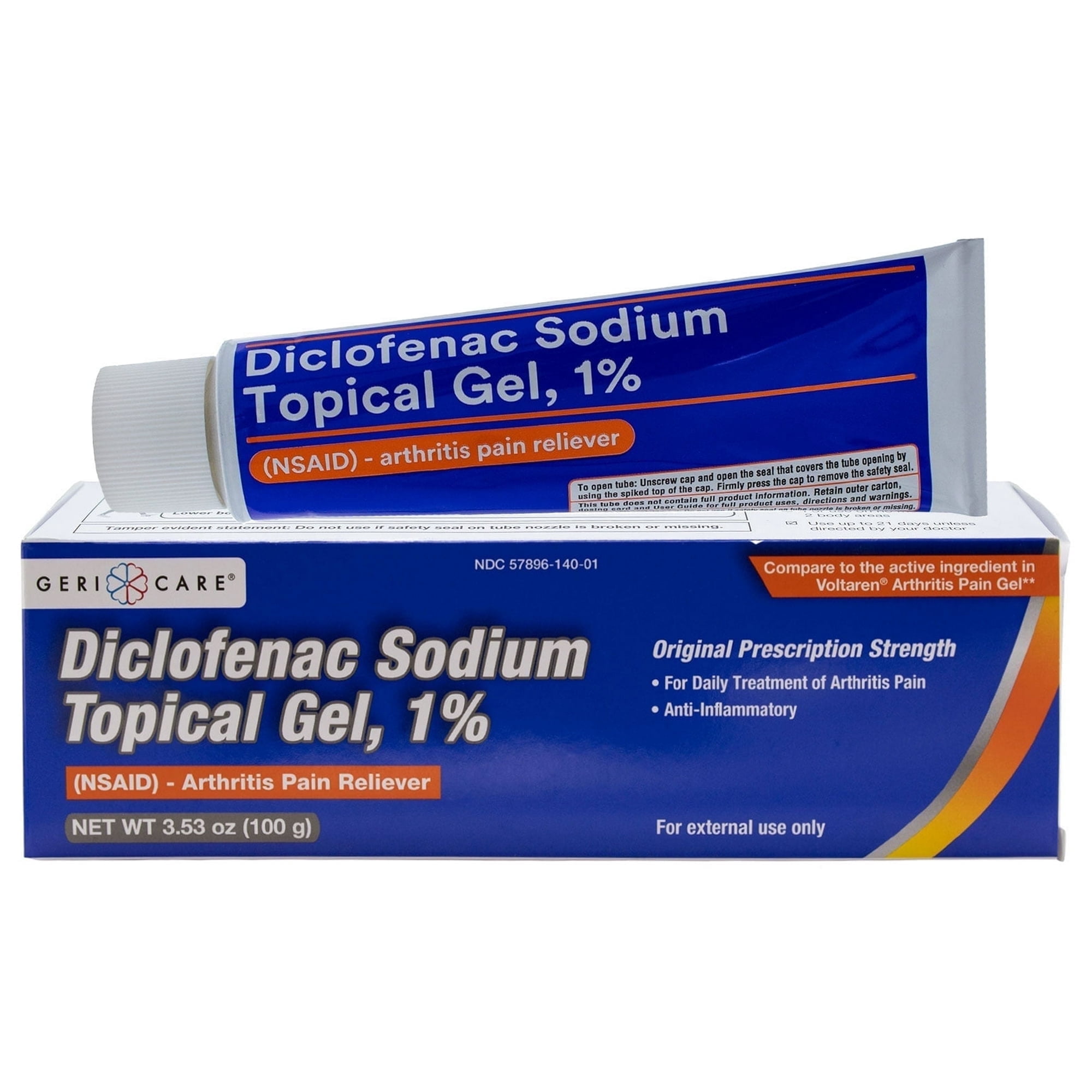 GeriCare, Diclofenac Sodium Tropical Gel / Cream, Arthritis Pain Reliever, (3.53 oz. / 100 g.)