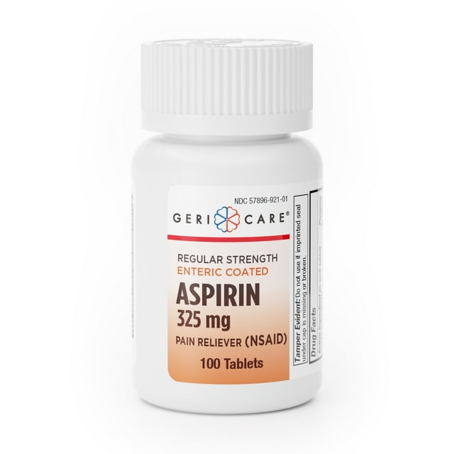 GeriCare Aspirin 325mg EC Tablets (Bottle of 100)
