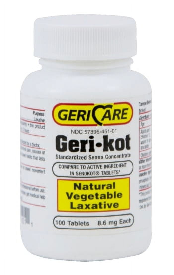 Gericare geri kot senna 8 6mg laxative tablets compared to senakot