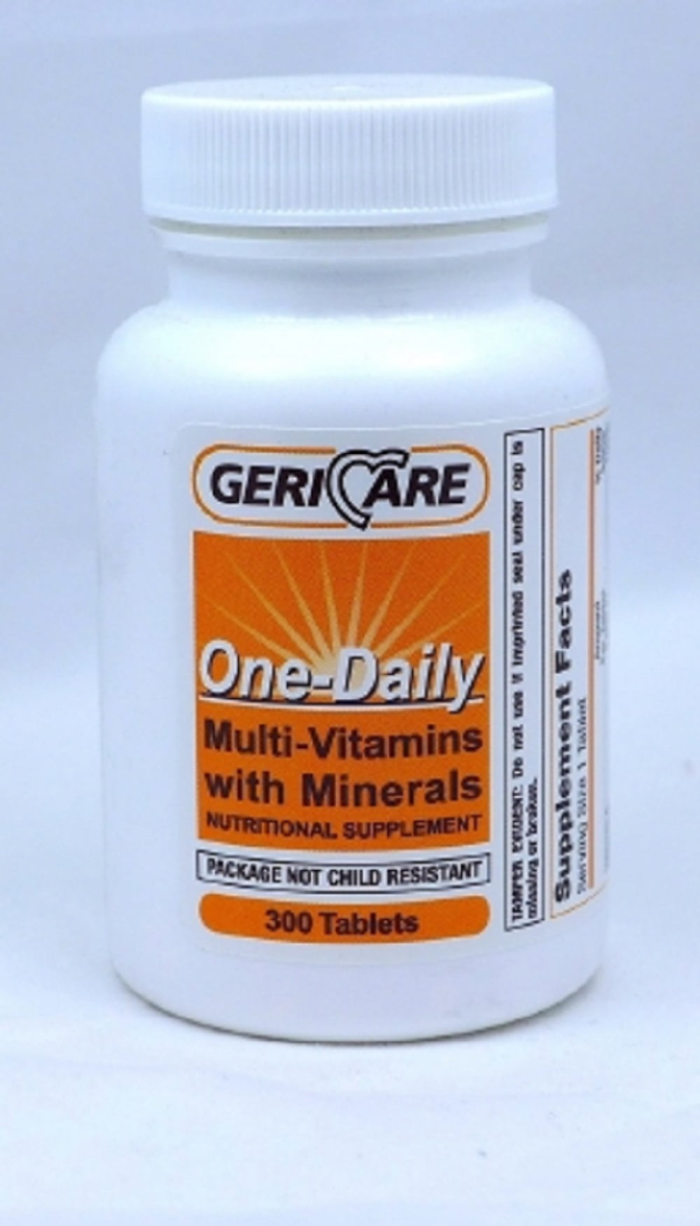 GeriCare - Multivitamin Supplement - 5000 IU / 50 mg Strength - Tablet - 300 per Bottle