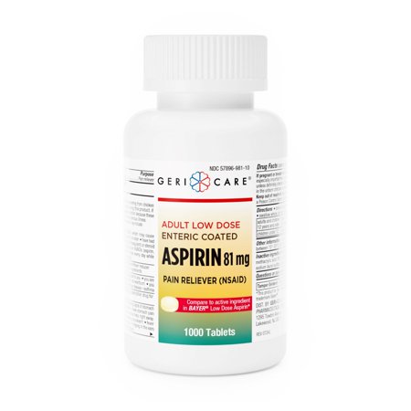 Pain Relief GeriCare 81 mg Strength Aspirin Coated Tablet 1000 per Bottle