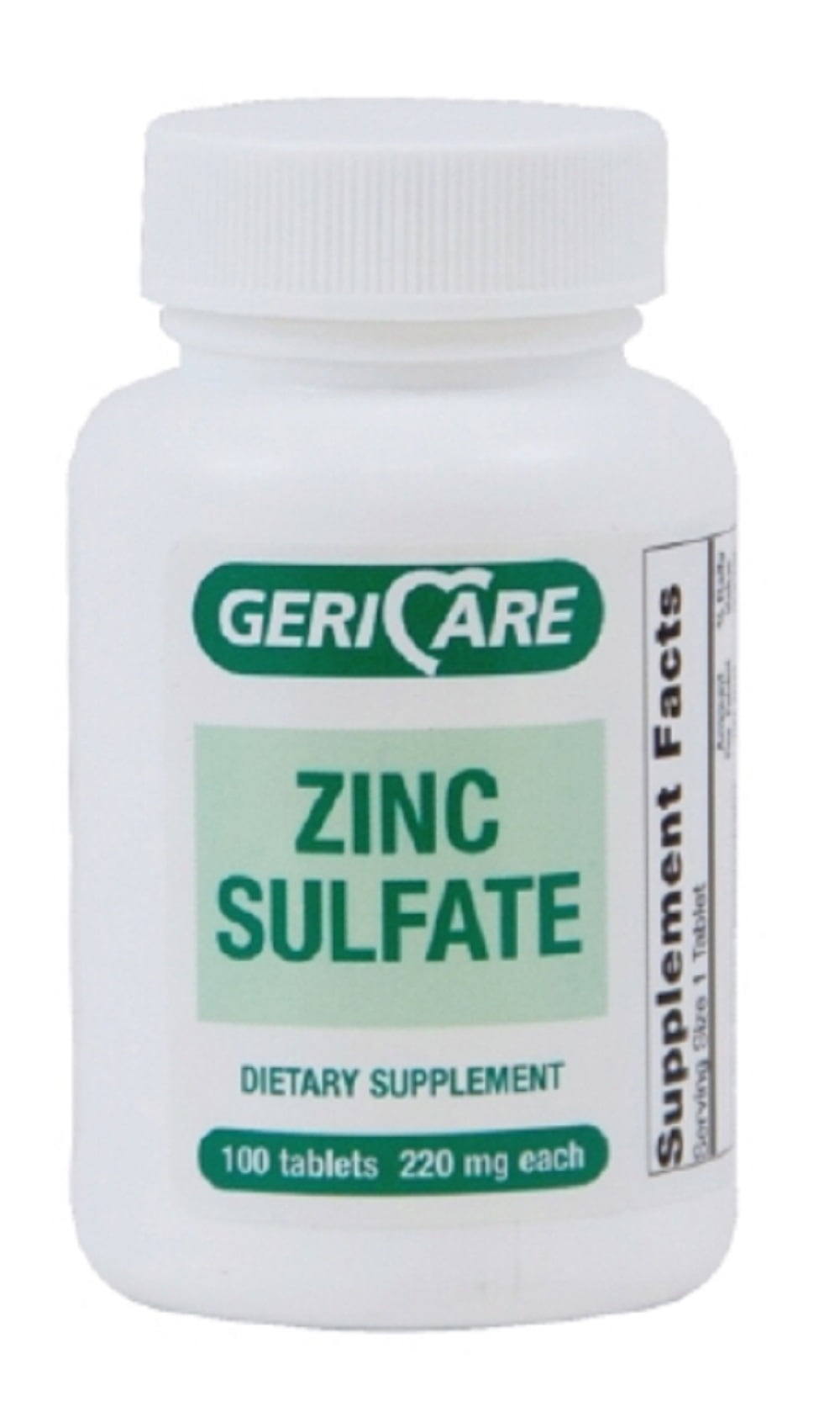 GeriCare - Zinc Sulfate Supplement - 220mg Strength - Tablet - 60/Bottle - 12/Case