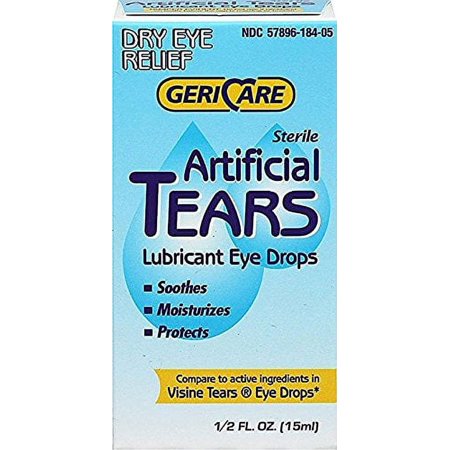 Gericare Artificial Tears Lubricant Eye Drops, 15 mL Per Bottle (6 Pack)