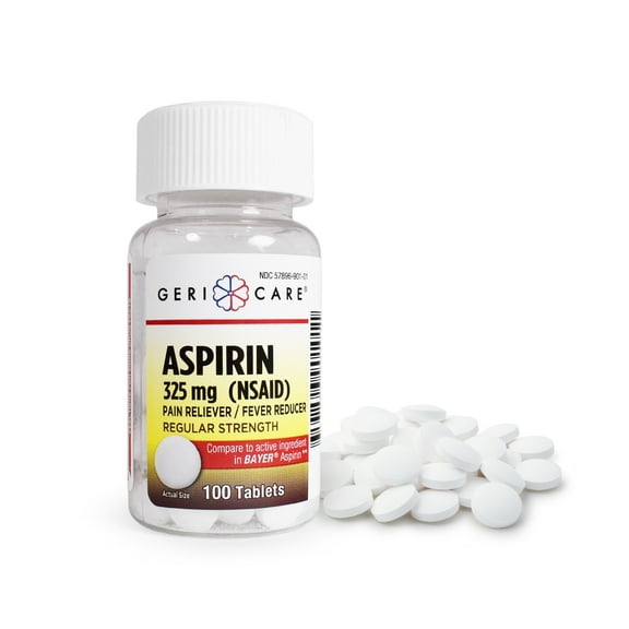 Gericare Aspirin Tablets, 325 mg, 100 Count