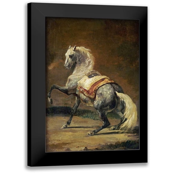 Gericault, Theodore 11x14 Black Modern Framed Museum Art Print Titled - Dappled Grey Horse