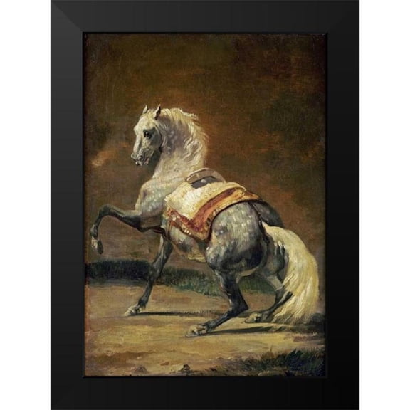 Gericault, Theodore 18x24 Black Modern Framed Museum Art Print Titled - Dappled Grey Horse