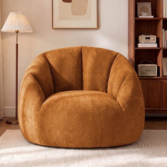 Gericco Giant Oversized Bean Bag Chair, Compressed Memory Foam Filling Included, for Living Room, Bedroom, Game Room, Orange