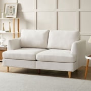 Gericco Mid-Century Modern Timeless Linen Loveseat, Beige