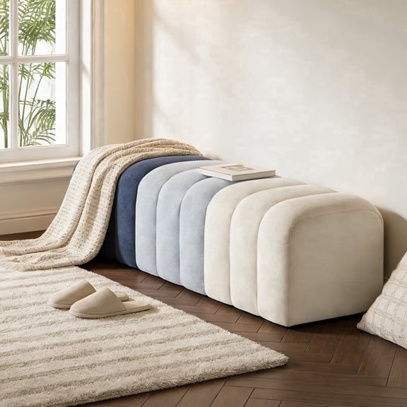 Gericco Modern Bedroom Bench, Upholstered Entryway Bench/End of Bed Bench for Living Room or Bedroom, Navy