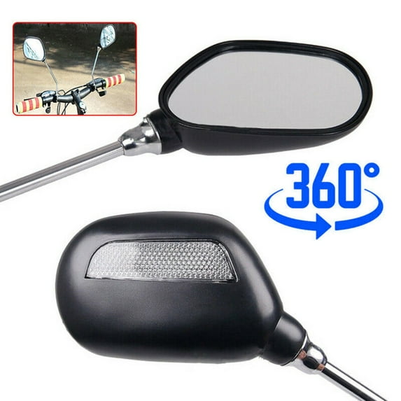 Gerich 1 Pair Bicycle Mobility Scooter Mountain Bike Handlebar Rear View Mirror Black