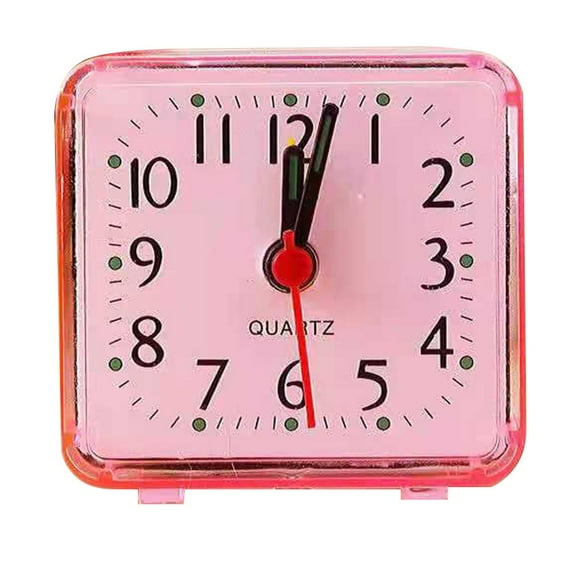 Gerich 1 Pcs Digital Alarm Clock 2x3x5.9cm, Wake Up Alarm Clock, Square Crystal Alarm Clock Candy Color Pink Student Bedroom Bedside Small Alarm Clock