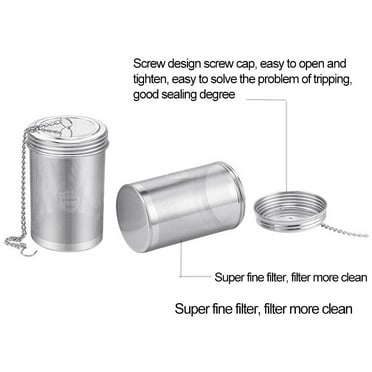 Gerich 1 Pcs Stainless Steel Tea Infuser,Tea Ball Infuser & Cooking Infuser Extra Fine Mesh Tea Infuser Screw Top with Extended Chain Hook to Brew Loose Leaf Tea, Spices & Seasonings Silver,S