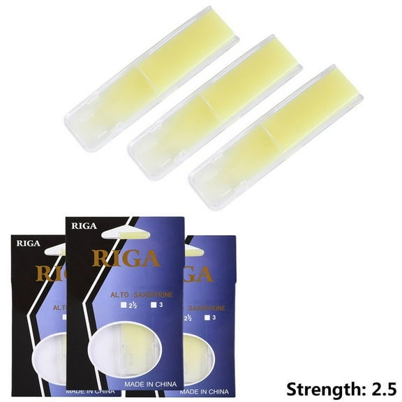 Gerich 3-Pack Tenor Alto Soprano Sax Resin Reeds Strength 1.5 2.0 2.5 Saxophone Musical Instrument Accessories for Beginners Smooth