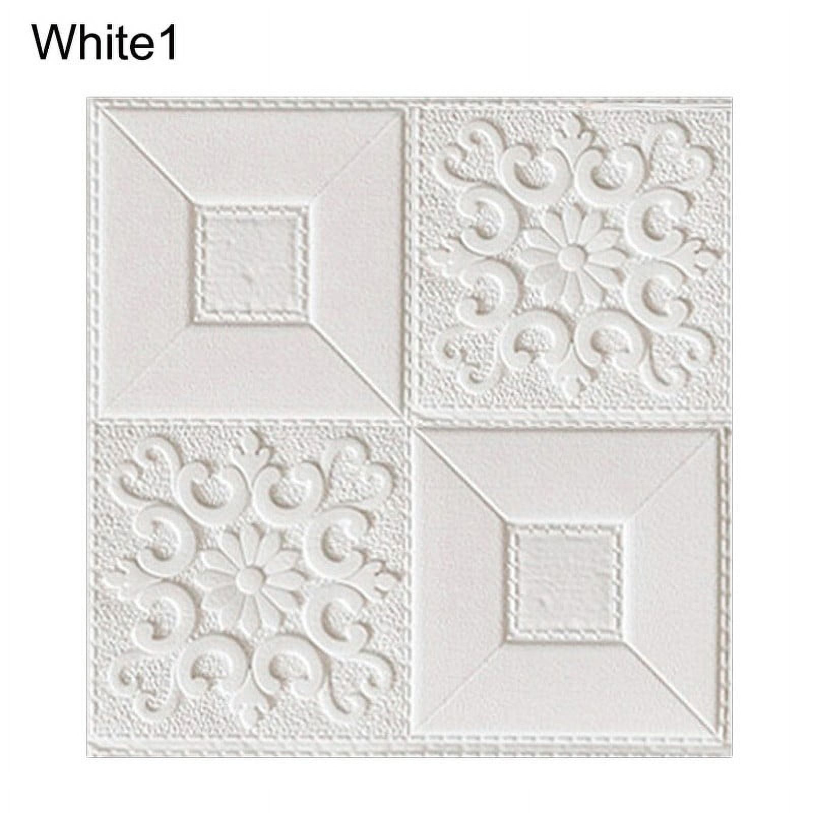 Gerich 30 Pcs 3D Foam Tile Brick Wall Sticker Self-Stick Waterproof Ceiling Panel Home Decor
