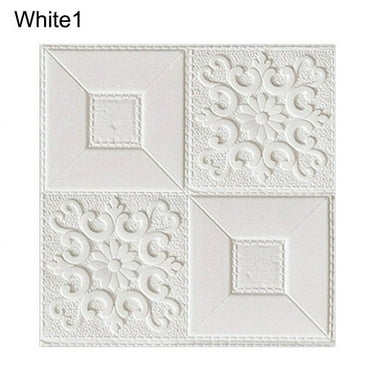 Gerich 30 Pcs 3D Foam Tile Brick Wall Sticker Self-Stick Waterproof Ceiling Panel Home Decor