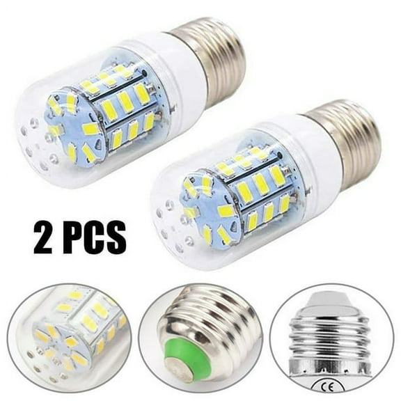 Gerich 4 Pcs Refrigerator Bulbs E27 LED Light Lamp Corn Light Bulbs Transparent Cover Replaces PS12364857 Cold White 5W