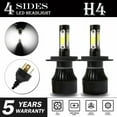 thumbnail image 1 of Gerich 4-Sides H4 LED Headlight Bulbs High/Low Beam 6500K 9003 HB2 2500W 375000LM, 1 of 12