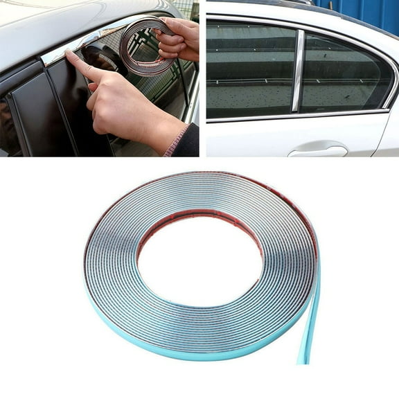 Gerich 5M*10mm Chrome Trim Molding Strip Decoration Car Door Side Protector Accessories