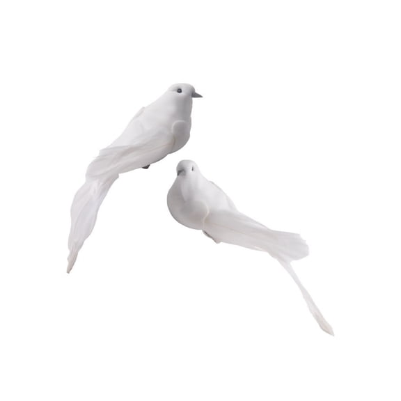 Gerich 6 Pcs White Doves Bird Decorations Artificial Simulation Foam Feathered Ornaments for Christmas Wedding Wreaths Crafts