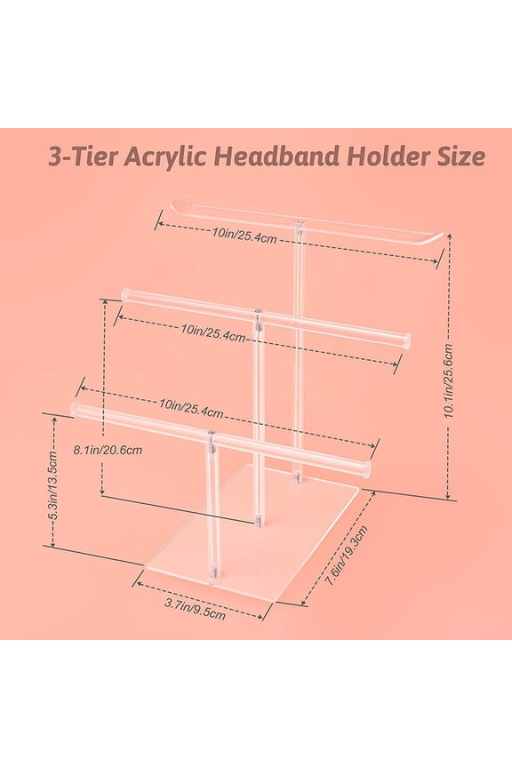 Acrylic Clear Headband Holder Scrunchie Storage Display Organizer Stand