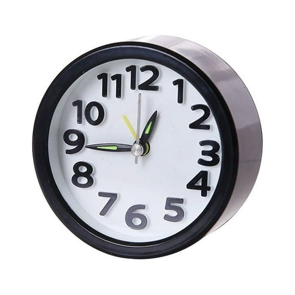 Gerich Battery Operated Quartz Alarm Clock Night Light No Tick Bedroom Bedside Clocks, Small Travel Clocks / Battery Silent (Black)