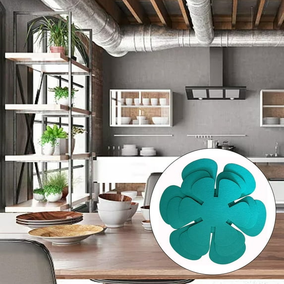 Gerich Felt Pad Pot Pan Protector,12 Pcs Anti Scratch Pan Protectors Non Stick Cookware Utensils Tool Lake Blue