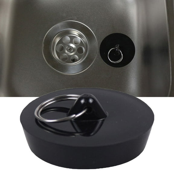 Gerich Kitchen Sink Bounce Rubber Stopper Seal Cover Sink Bathtub Drain Stopper Black 4 Pcs