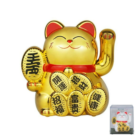 Gerich Lucky Cat Waving Arm Lucky Cat, 2 inches Solar Car Lucky Cat Bonsai Decoration Home Decoration Feng Shui Cat