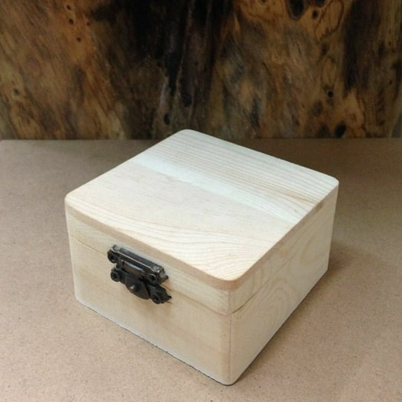 Gerich Plain Natural Wooden Packing Box Storage Box Gift Box, Decorative Boxes with Lids, Wooden Keepsake Box