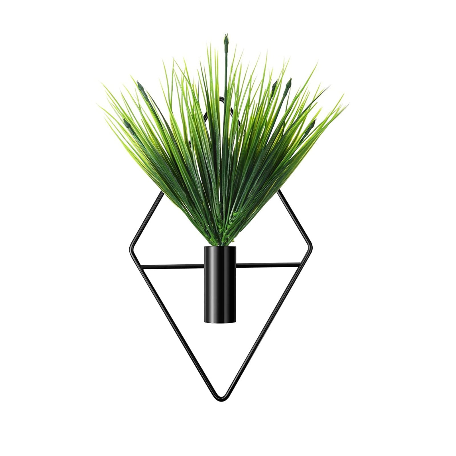 Gerich Plant Wall Decor Diamond Shape Hanging Vase with Artificial