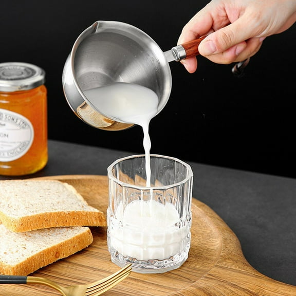 Gerich Pot Gravy Stainless Steel Milk Pot Small Sauce Pan Saucepan Non Stick, Saucepan 10 Ounce Silver