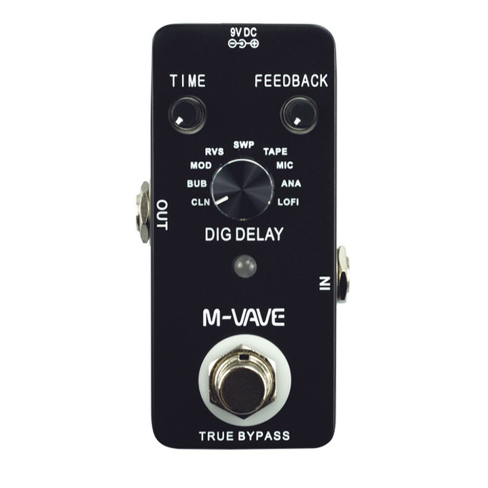 Gerich Professional M-VAVE DIG DELAY Digital Guitar Effect Pedal 9 Delay Effects with 2 Control Knobs Guitar Effect Pedal for E-Guitars