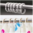 thumbnail image 1 of Gerich Shower Curtain Rings Hooks Bathroom Plastic Strong Pole Rail Guide Hanger White 12 Pcs, 1 of 12
