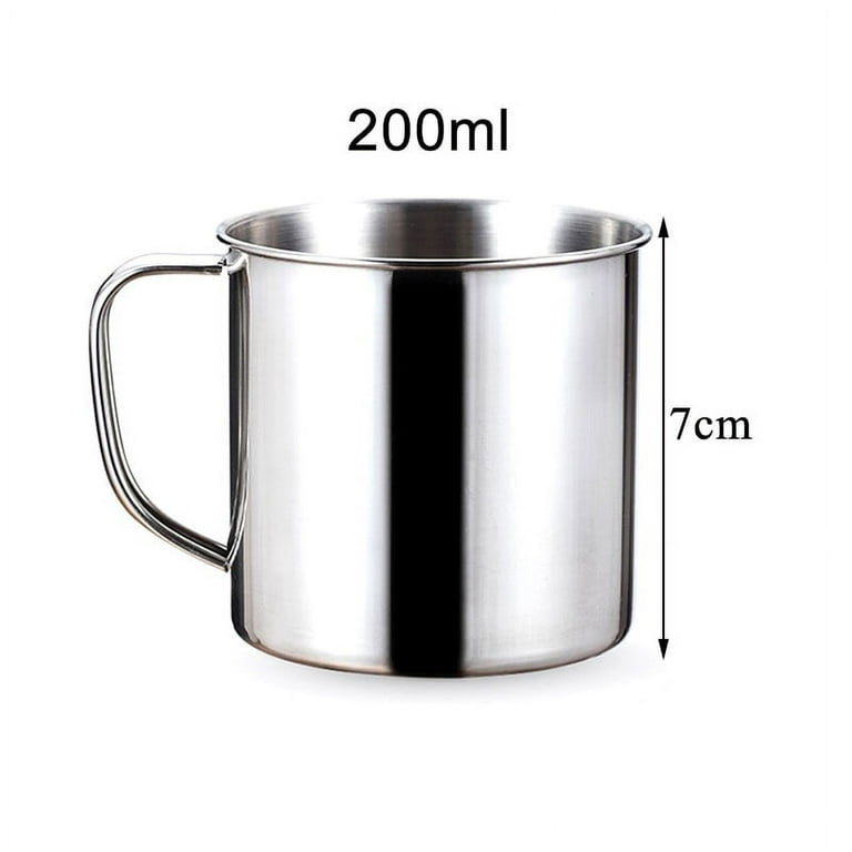 Gerich Stainless Steel Water Cup with Lid & Handle,Mug Travel Tumbler for  Home Camping (200ml)