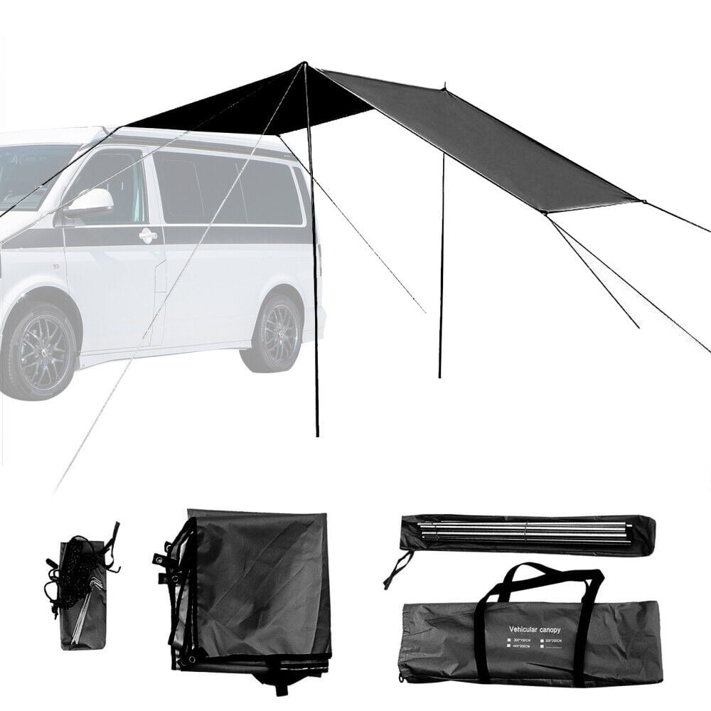 Gerich Universal Car Awning Canopy Picnic Tents Outdoor Sun Sunshade for  Motorhome Van Campervan Suv Black 