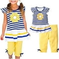 thumbnail image 1 of Gerichy 2Pcs Baby Girls Kids Cute Flower T-Shirt Tops+Shorts Pants Outfits Summer Clothes 1-8Y, 1 of 6