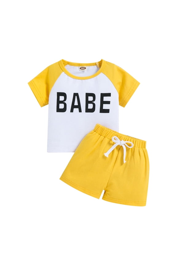 2Pcs Toddler Baby Boy Summer Clothes Toddler Baby Boy Outfit Kids T Shirt Short Sleeve Tops Shorts Suit Monogram Color Short Sleeve Off Shoulder Suit Outfit 2Pcs Summer Clothes Set