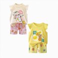 thumbnail image 1 of Gerichy 4Pcs Toddler Baby Girl Summer Clothes Ruffle Short Sleeves T-Shirt Tee Tops + Shorts Cute Outfits Set 6 9 12 24 Months 2T 3T, 1 of 5